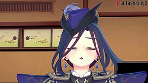 Clorinde delivers steamy blowjob in Genshin Impact fantasy 3D scene
