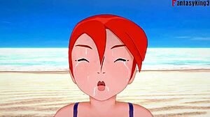 Yae miko feels intense passion in bikini sex on beach pov