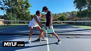 Stepmother, stepson tennis tournament leads to shaved tattooed sex in uniform.