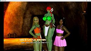 Nurse in hospital with patient and monster in naughty 3D cartoon