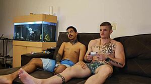 Playing Video Game With Skatist