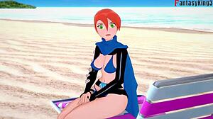 Yae miko feels intense passion in bikini sex on beach pov