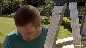 Nextdoorstudios - Donte Thick Pounds Hot Ginger Bareback on Rooftop Voyeur Scene  