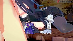 Clorinde delivers steamy blowjob in Genshin Impact fantasy 3D scene