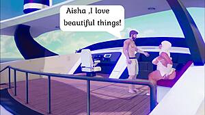 Yo, check this chubby Arab Aisha with big tits getting drilled on a boat! 😜