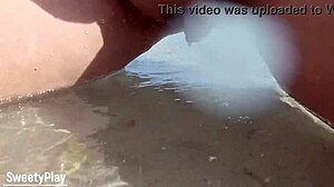 Milf BBW Pees On Shaved Pussy At Public Beach.