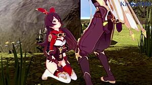 amber and fischl, wanna see intense sex with amy and aether in genshin impact hentai?