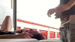 Pregnant Neighbor's Wife Sucks and Fucks 19yo in Public Uhaul Truck