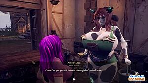 hint of wild fun with amber-mae and cassie in futanari action