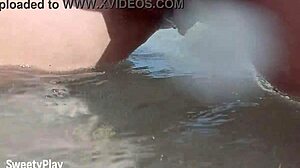 Milf BBW Pees On Shaved Pussy At Public Beach.