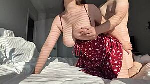 Yo, my hot roommate with big tits was totally cool with getting banged hard today!