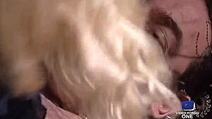 Dolly Golden, blonde with big boobs, takes anal from friend's husband.