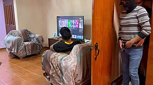 Unknown Guy Sneaks In for Secret Bedroom Fun with Boyfriend