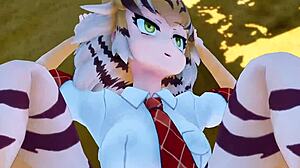 In this anime episode, bengal tiger from kemono friends gets fucked hard by friends