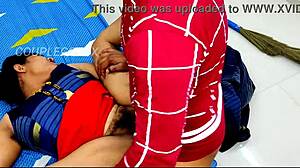 Caught my asian maid wife bent over and tore into her tight pussy