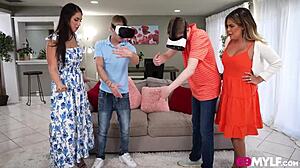 Stepmommy and stepsis invite conor for threesome fun