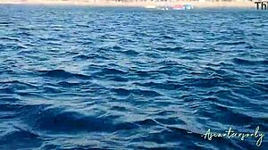 Proper cumshot into pussy after jet ski fun on beach with cute asian babe