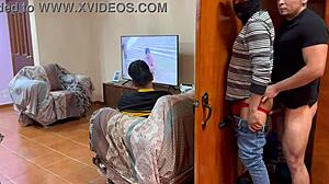 Unknown Guy Sneaks In for Secret Bedroom Fun with Boyfriend