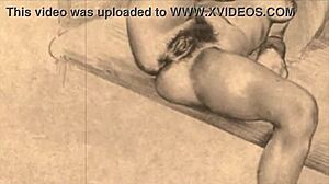 Vintage erotic drawings showcase retro cartoon charm and style