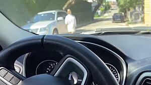 A stranger noticed my car masturbation and helped me cum.