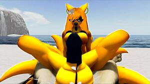 roxy foxy in cartoon anime style 😊