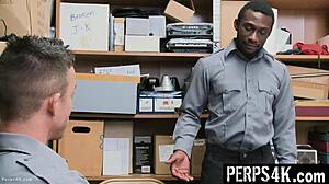 muscular black gay loss prevention officer fucks young twink bareback as punishment for stealing in shop - perps4k