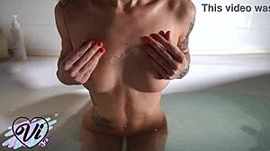 Teen Fingers Pussy and Cums in Bathroom After Work - Smoking Hot Scene.