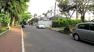 Stranger convinces big-titted Latina to star in videos - part 1