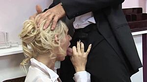 i’m obsessed with this european sexy office babe in rough action!