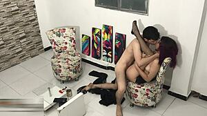 milf dances erotically for stepbrother, then fucks his monster cock