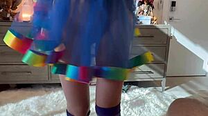 Bad Bunny gets candy cum and squirts on cock at Halloween