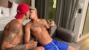 fucking tattooed muscular hunk in hotel with dirty talk