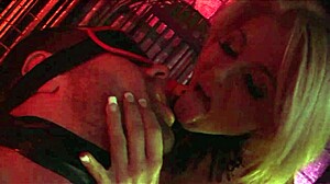 Blonde milf in heels gets pounded in castle red light! 🔥