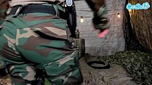 Naughty Teen Soldier Almost Caught Masturbating