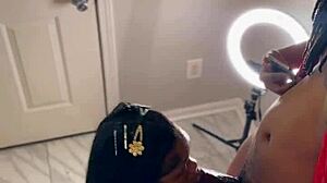 Slutty postal worker handles big black cock roughly