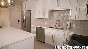 super hot teen 18+ neighbor gives her black neighbor a blowjob visit, interracial and cute