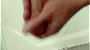 hey, i'm showering my dick with this muscular blonde bodybuilder, her blue eyes watching