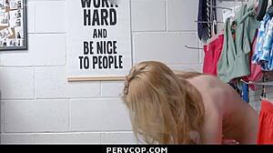 I got caught shoplifting, now this teen 18+ does a naughty favor for PervCop to get free.