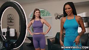 Sky peeks at Cali's ass