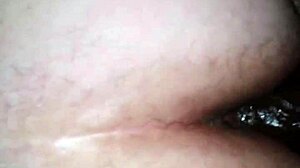 The bbw milf fucks herself with a huge dildo, focusing on her big ass