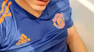 Cute French boy pisses and cums on face! 😲