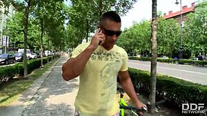 tourist chick gets fucked after banana