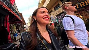 Exciting color splash shower fucking with monster cock in Athens!