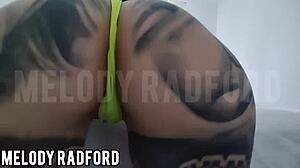 Melody radford intriguingly twerks and teases with fake tits.