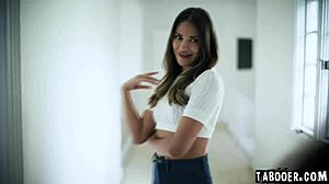 Gizelle Blanco spies on Maya Woulfe and Hazel Moore, watching their intimate room play