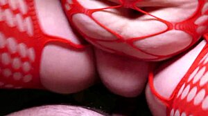 lady in red engages in homemade fucking with dirty talk