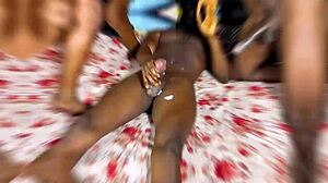 Lonely Lesbian Teen Fucked by Two Black Men