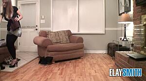 Teen in dress flaunts slender frame with huge silicone tits?