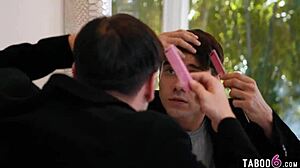 Young Guy Reverse Gangbang By Five Huge Boobs Blonde Milfs