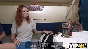 why does this young redhead do anal for a stranger in the train?